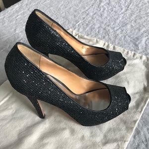 Badgley Mischka Black Sparkle Pump